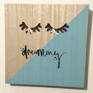 Dreaming - inspirational wooden wall art NWT